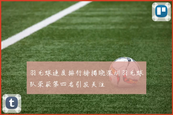 羽毛球速度排行榜揭晓深圳羽毛球队荣获第四名引发关注